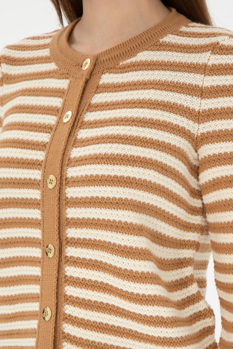 Kadın Camel Triko Hırka - 50297119018