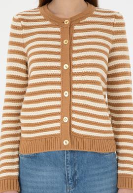 Kadın Camel Triko Hırka - 50297119018