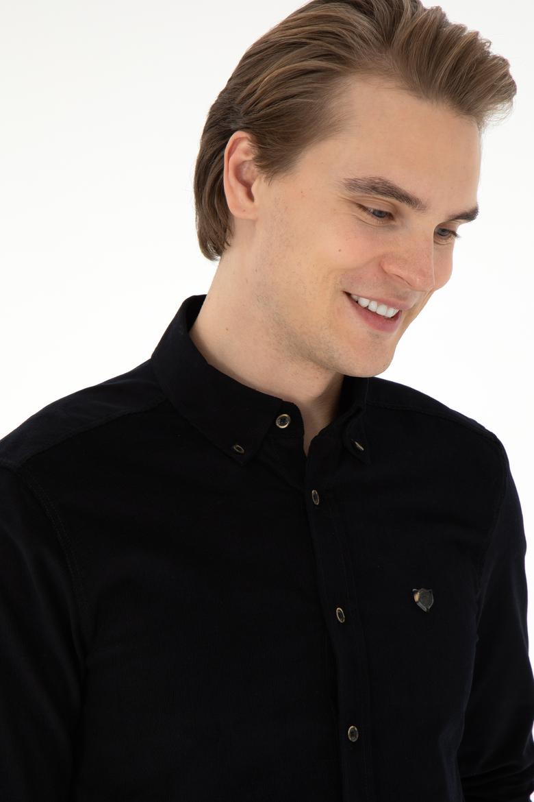 Erkek Siyah Uzun Kollu Gömlek - 50291395070