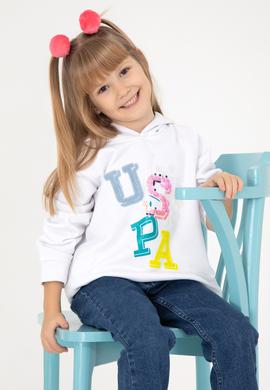 Kız Çocuk Beyaz Kapüşonlu Sweatshirt - 50298119010