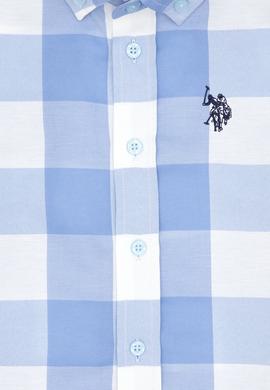 Erkek Çocuk Açık Mavi Ekose Uzun Kollu Gömlek - 50297395009