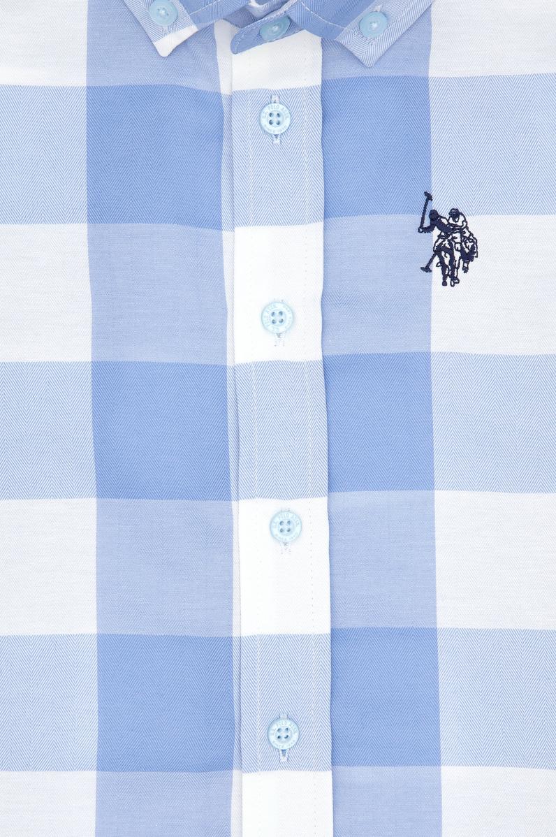 Erkek Çocuk Açık Mavi Ekose Uzun Kollu Gömlek