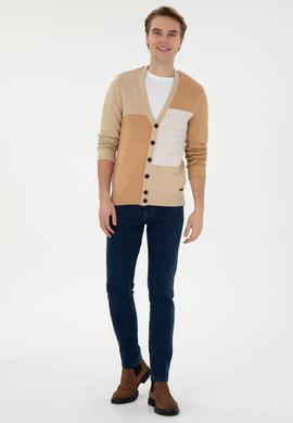 Erkek Kum Triko Hırka - 50293096016