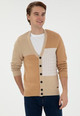 Erkek Kum Triko Hırka - 50293096016