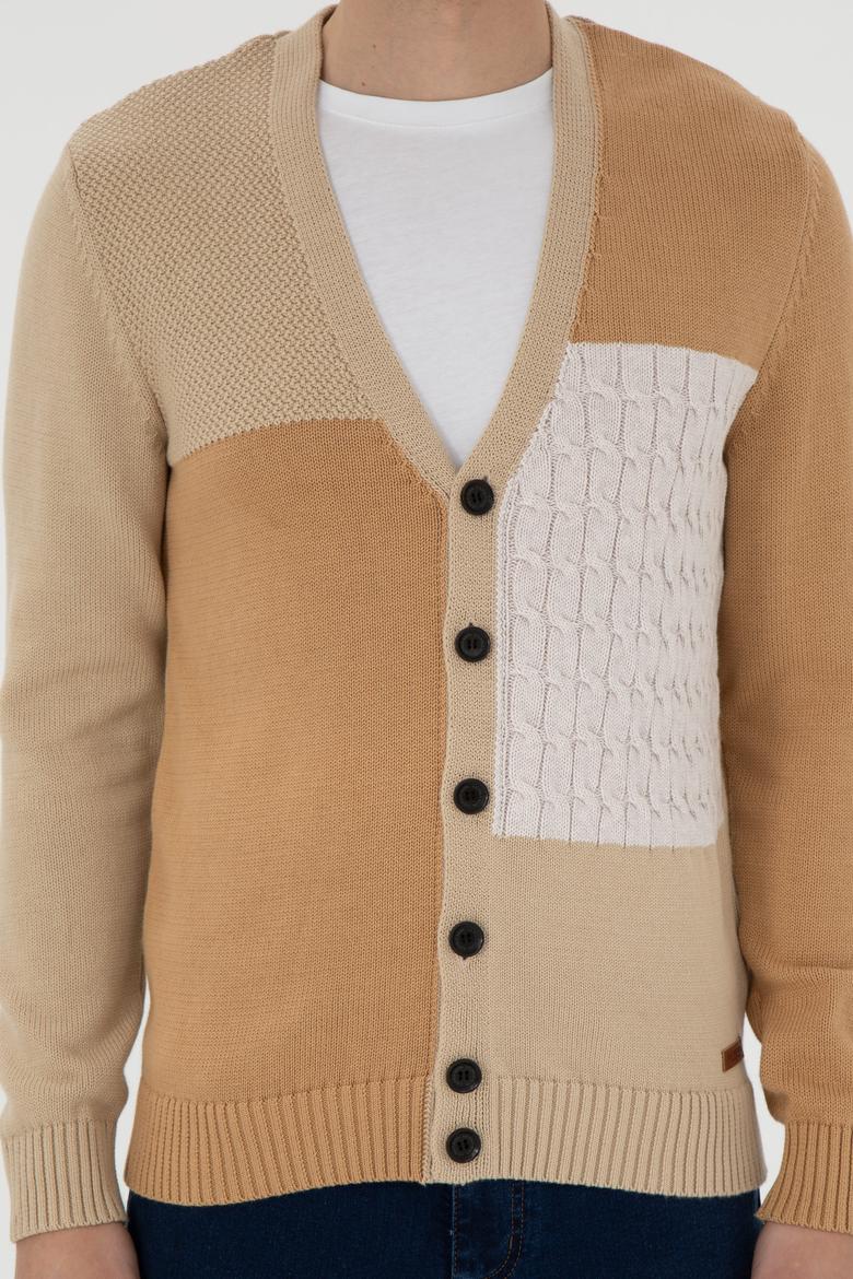 Erkek Kum Triko Hırka - 50293096016