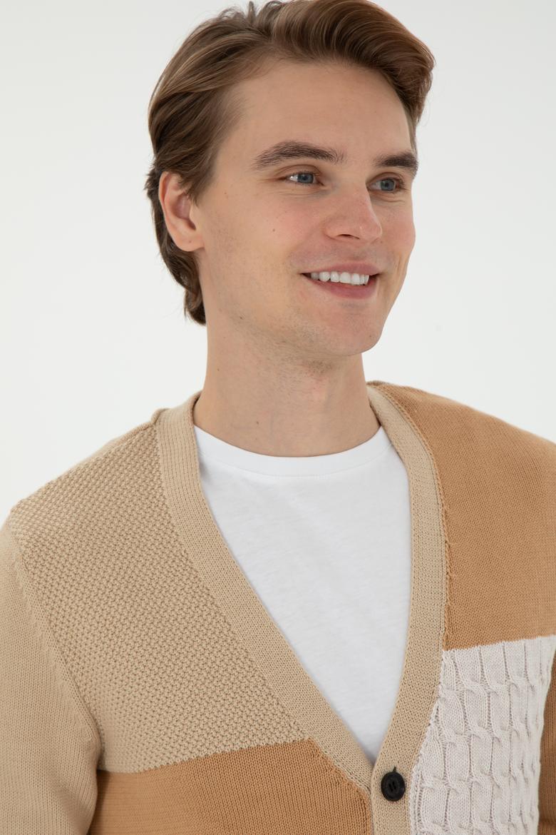 Erkek Kum Triko Hırka - 50293096016