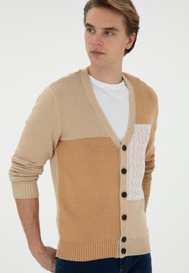 Erkek Kum Triko Hırka - 50293096016