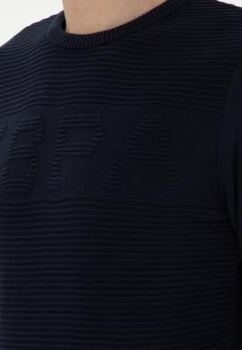 Erkek Slim Fit Bisiklet Yaka Lacivert Kazak - 50293089008