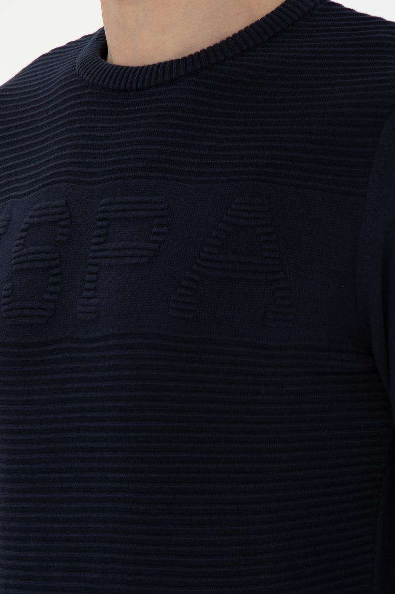 Erkek Slim Fit Bisiklet Yaka Lacivert Kazak