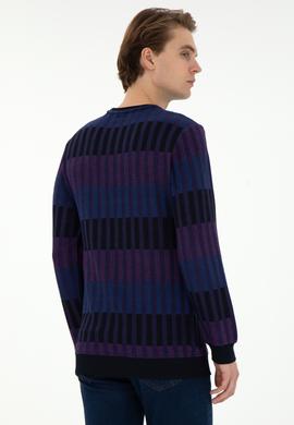 Erkek Regular Fit Bisiklet Yaka Mor Sweatshirt - 50290623007