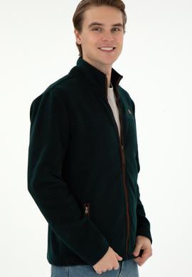 Erkek Koyu Yeşil  Polar Örme Hırka - 50290594029