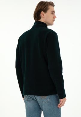 Erkek Koyu Yeşil  Polar Örme Hırka - 50290594029