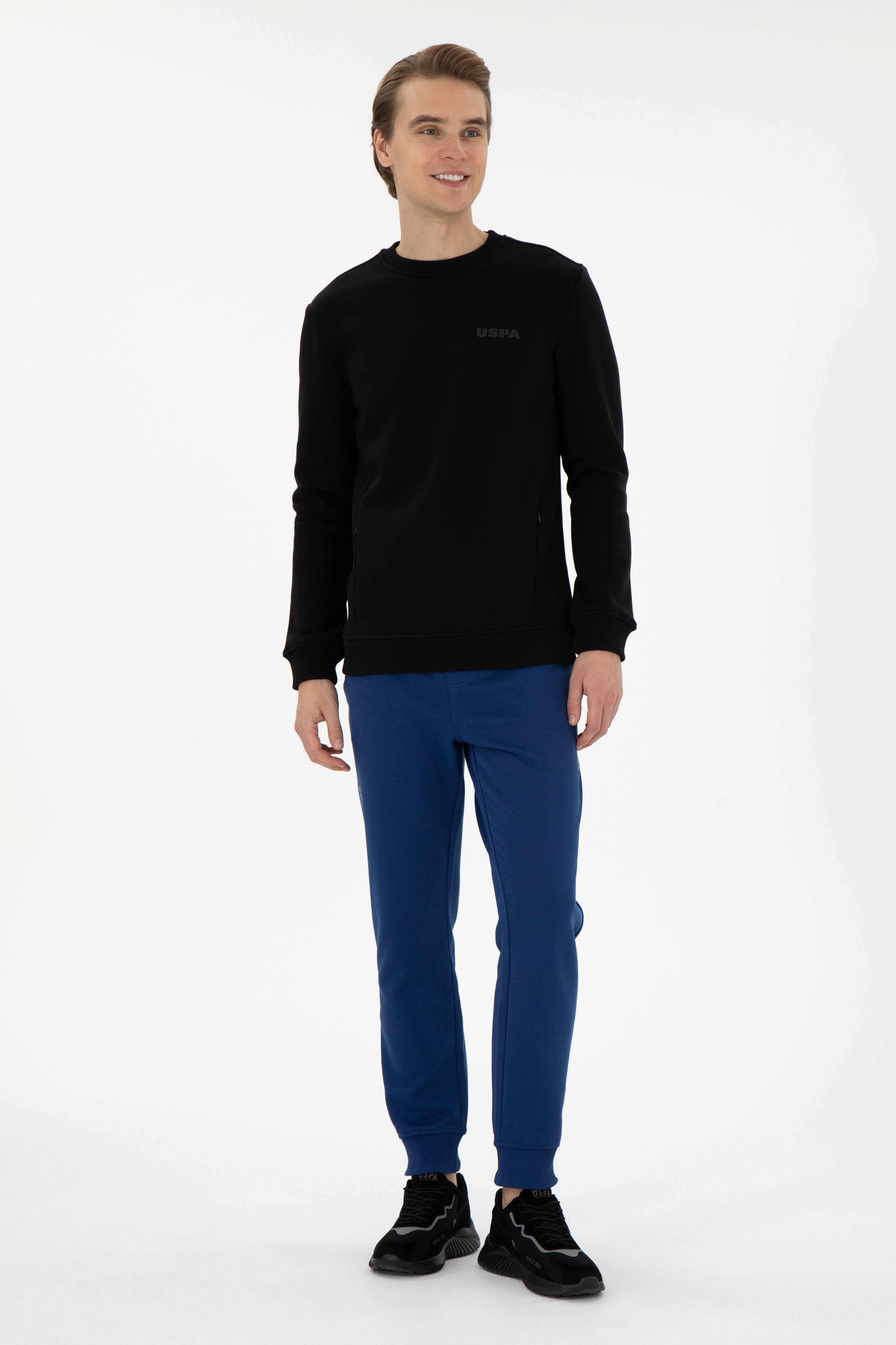 Erkek Regular Fit Bisiklet Yaka Siyah Sweatshirt - Image 4