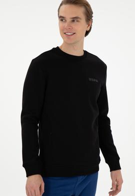 Erkek Regular Fit Bisiklet Yaka Siyah Sweatshirt - 50292362037