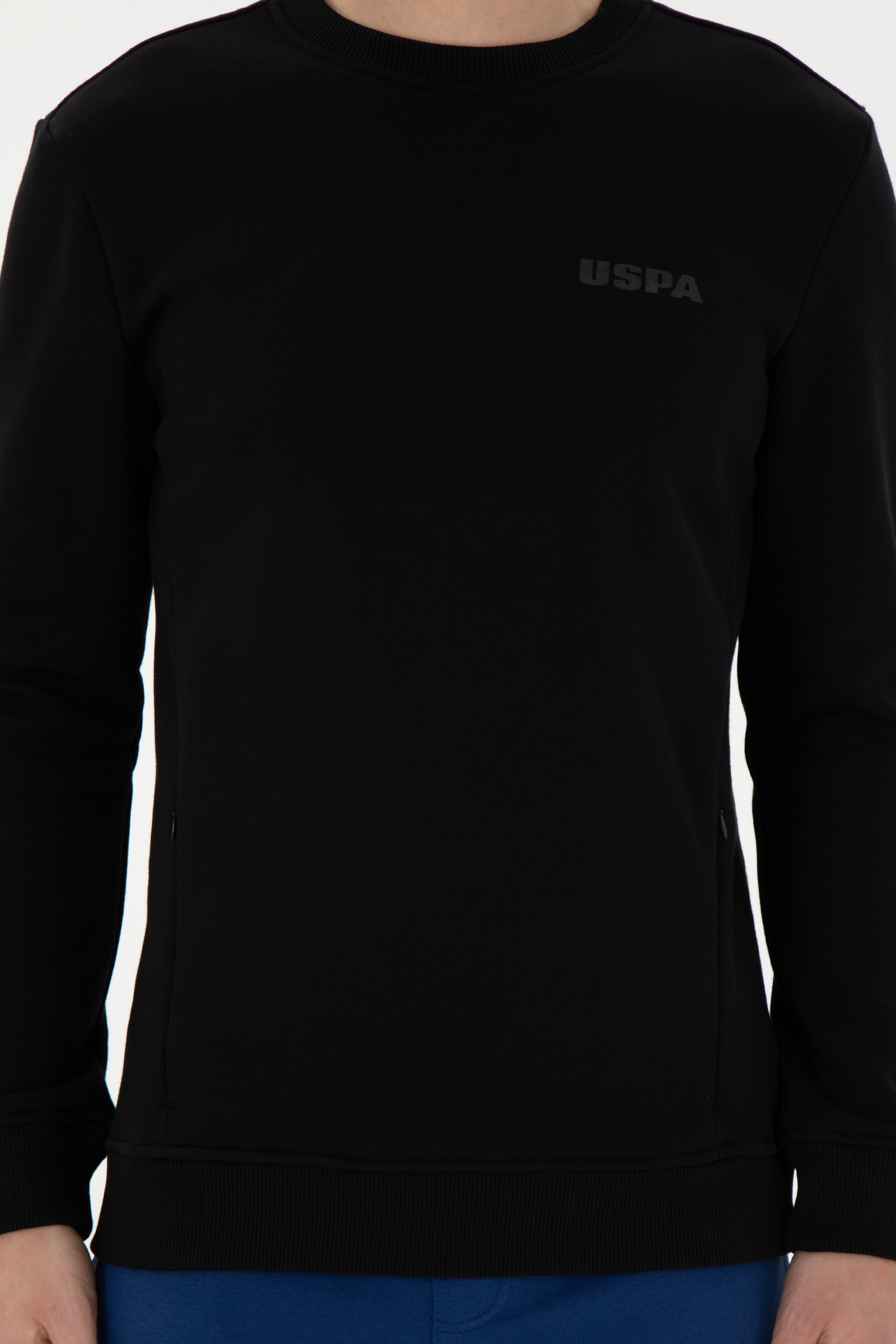 Erkek Regular Fit Bisiklet Yaka Siyah Sweatshirt - Image 6