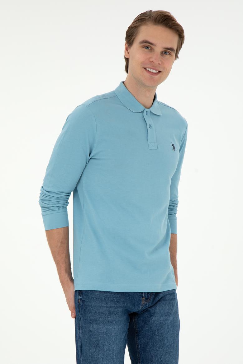 Erkek Mavi Basic Sweatshirt