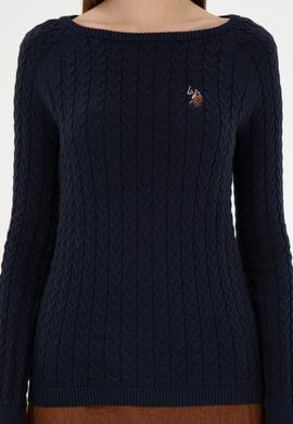 Kadın Lacivert Basic Biklet Yaka Kazak - 50288981004