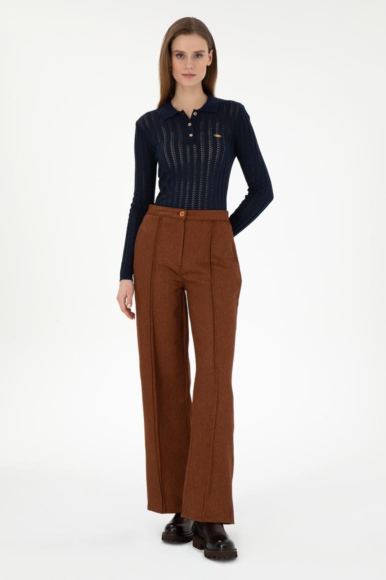 Kadın Lacivert Polo Yaka Kazak - 50293129012