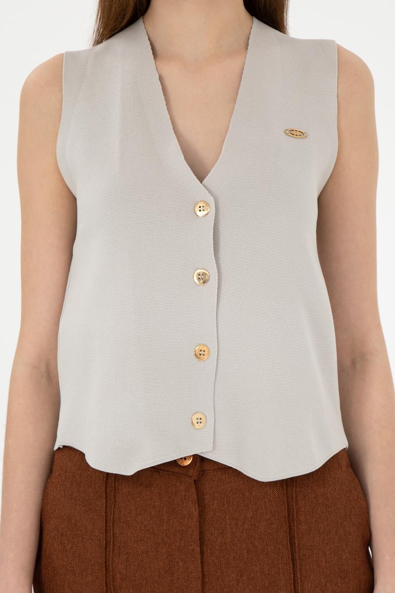 Kadın Taş Triko Yelek - 50294141016