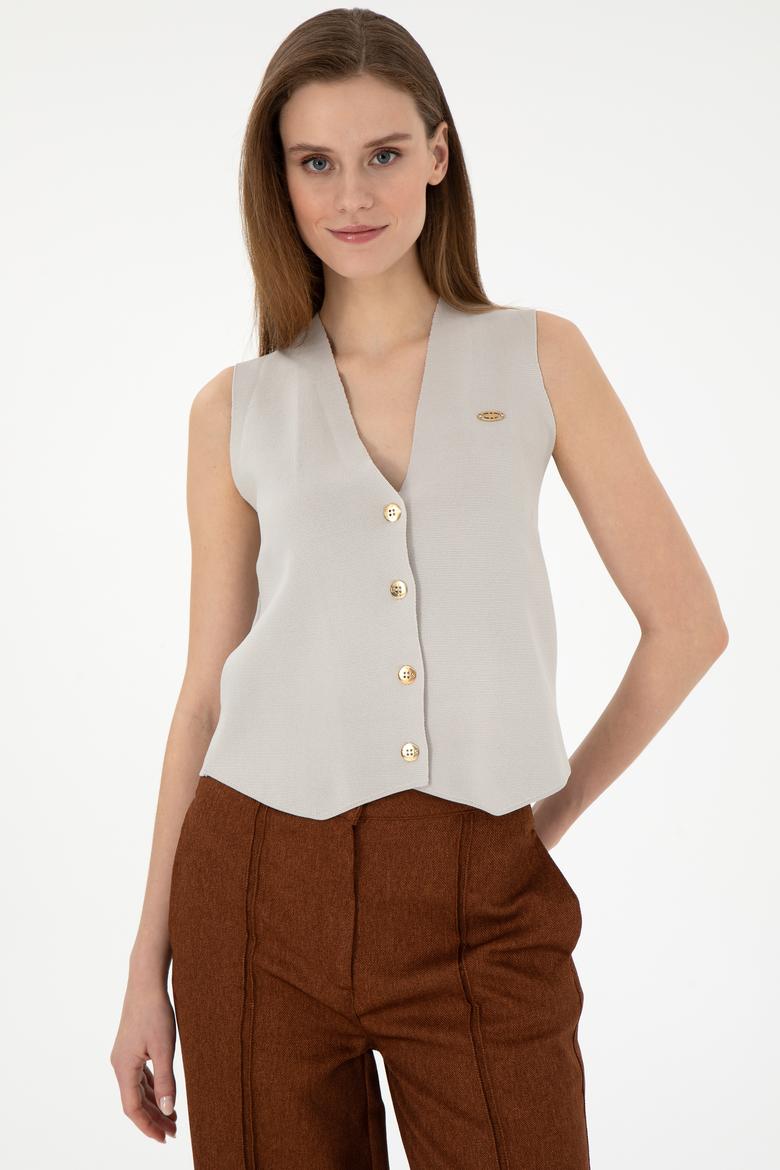 Kadın Taş Triko Yelek - 50294141016