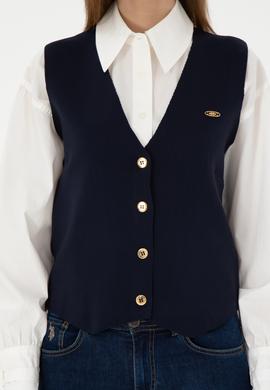 Kadın Lacivert Triko Yelek - 50294141007