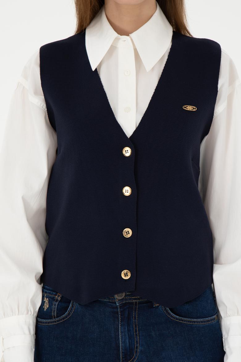 Kadın Lacivert Triko Yelek - 50294141007