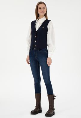 Kadın Lacivert Triko Yelek - 50294141007