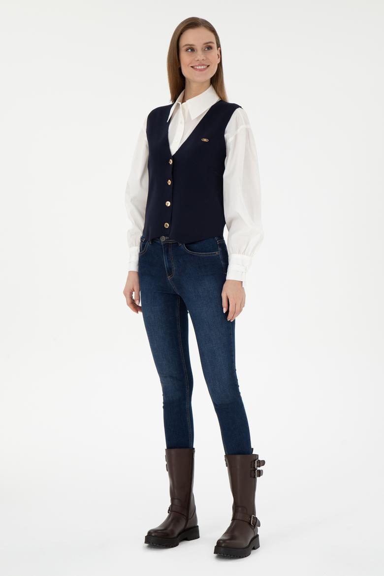 Kadın Lacivert Triko Yelek - 50294141007