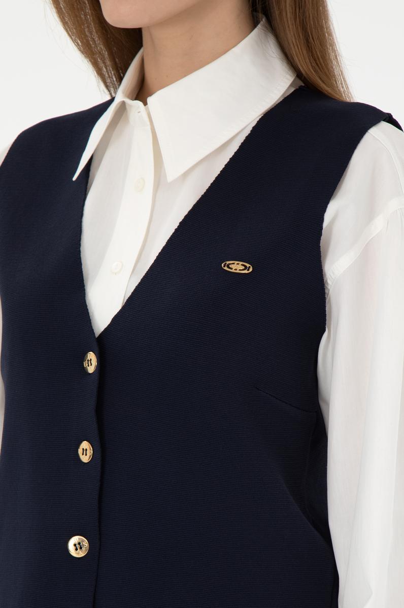 Kadın Lacivert Triko Yelek