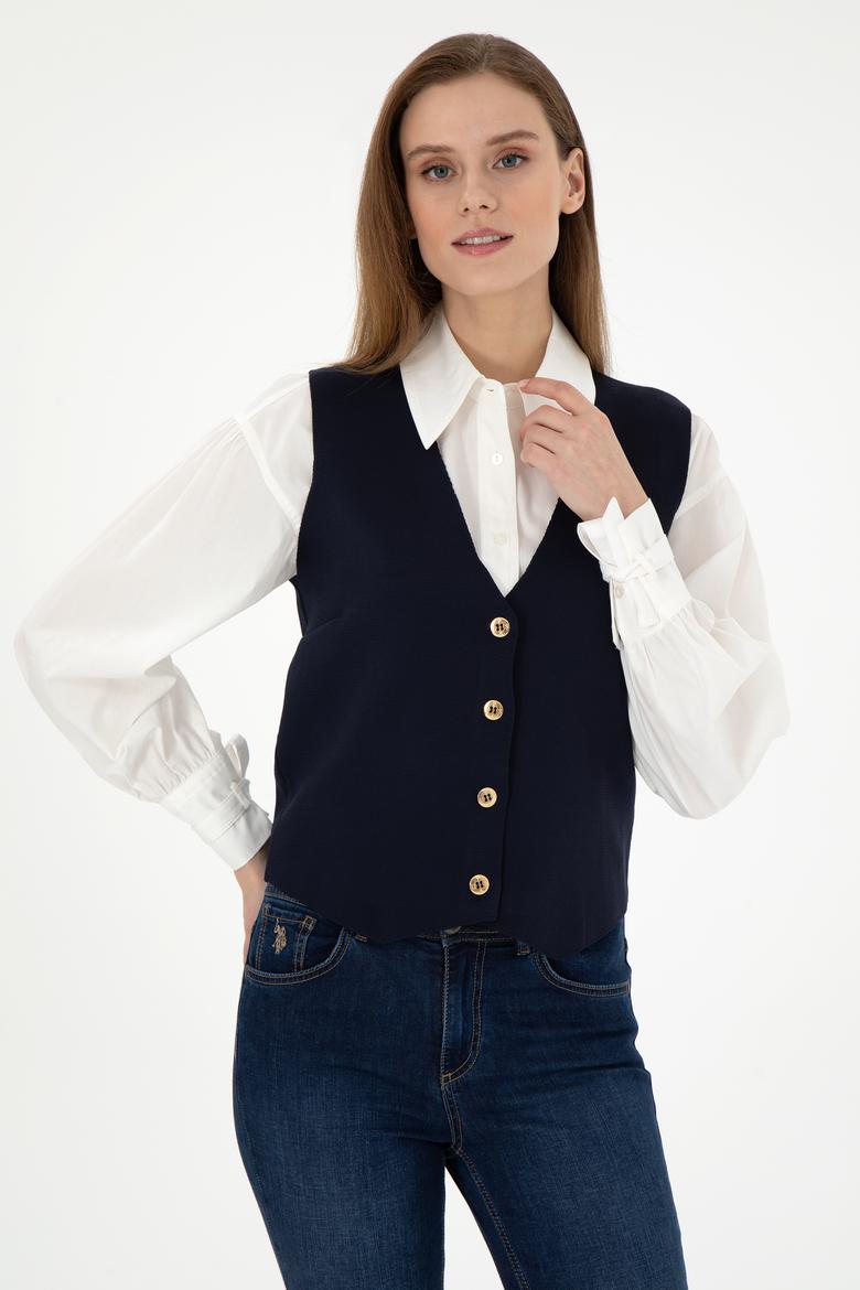 Kadın Lacivert Triko Yelek - 50294141007