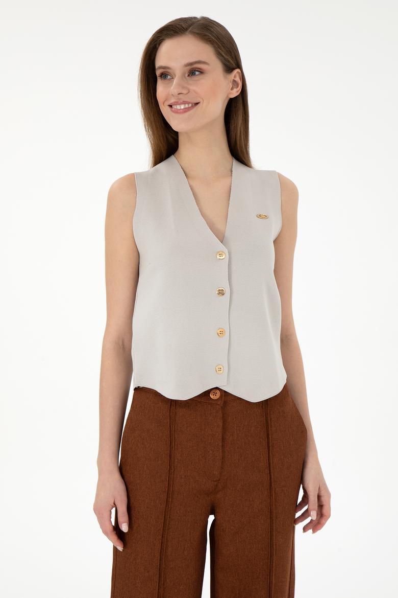 Kadın Taş Triko Yelek