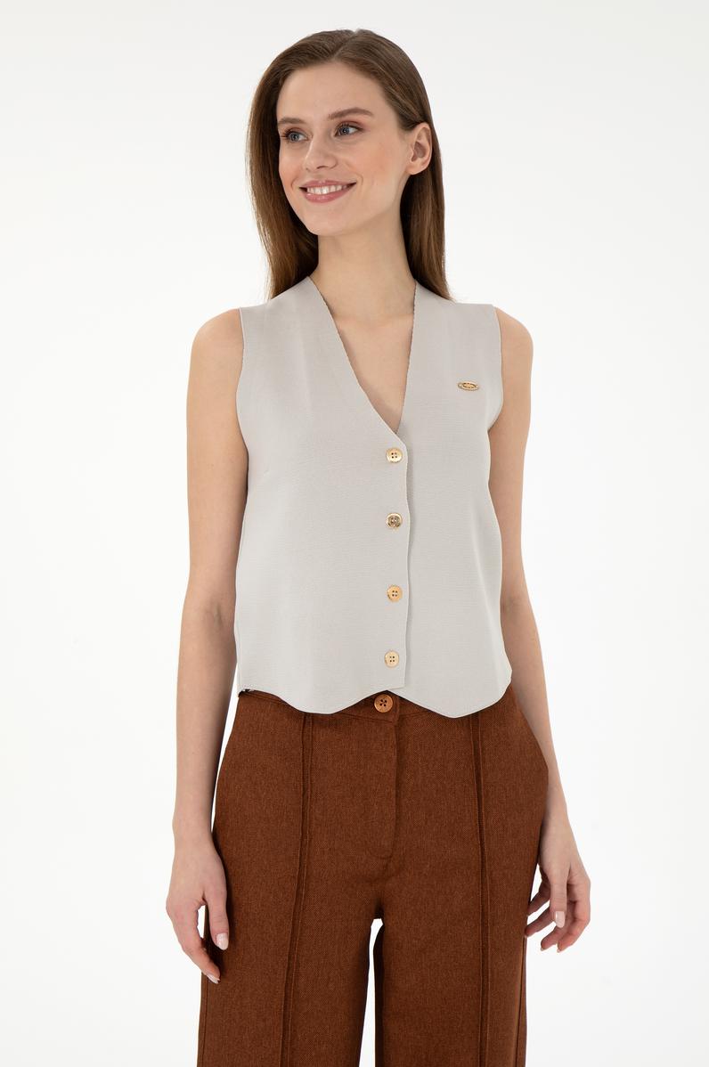 Kadın Taş Triko Yelek