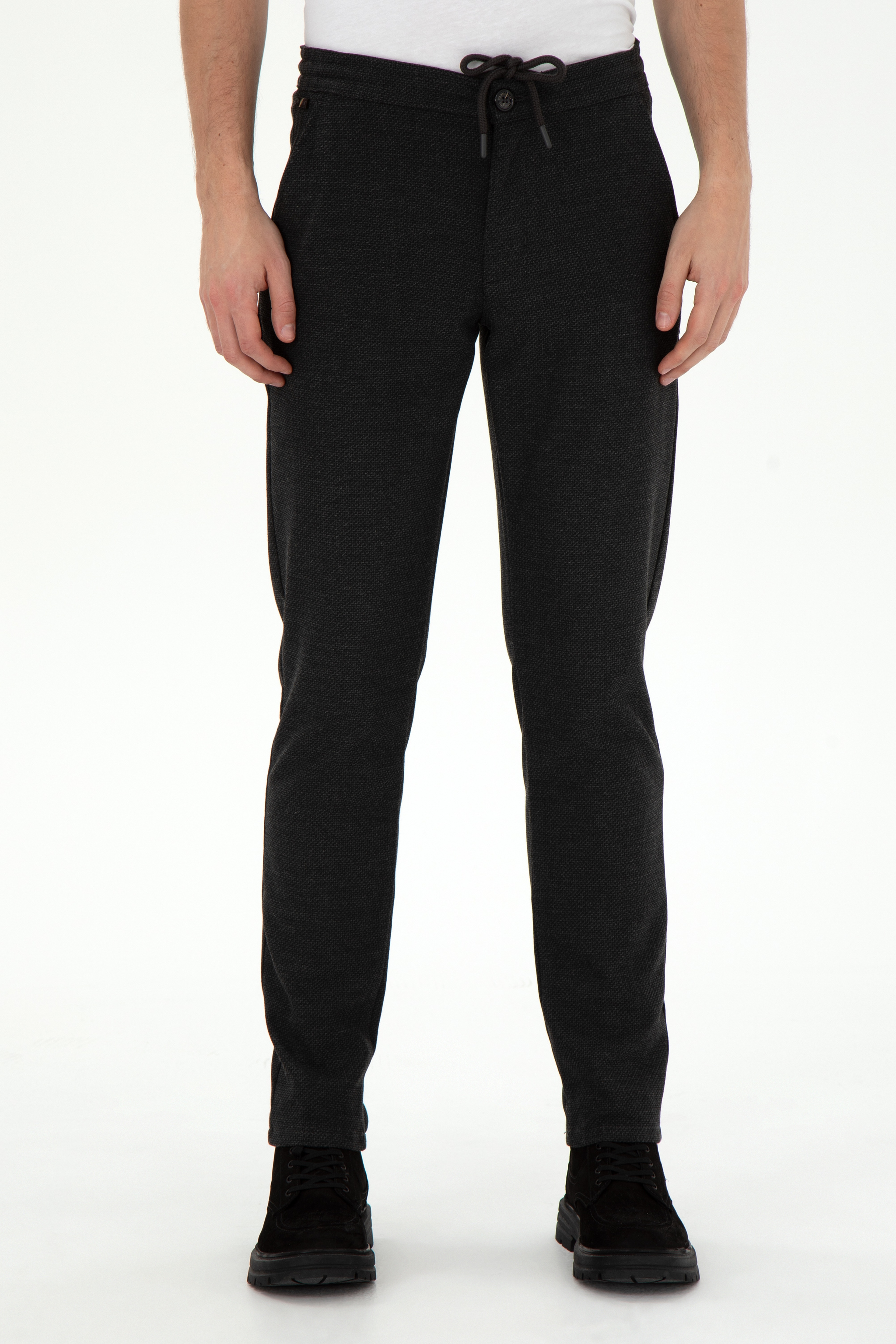 Erkek Slim Fit Antrasit Kanvas Pantolon