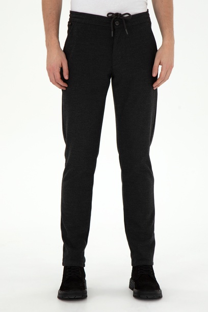 Erkek Slim Fit Antrasit Kanvas Pantolon