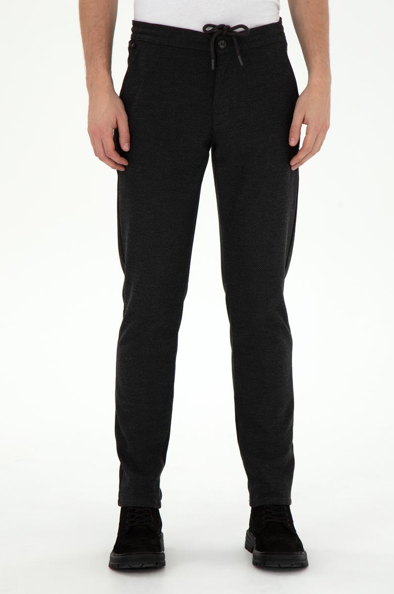 Erkek Slim Fit Antrasit Kanvas Pantolon