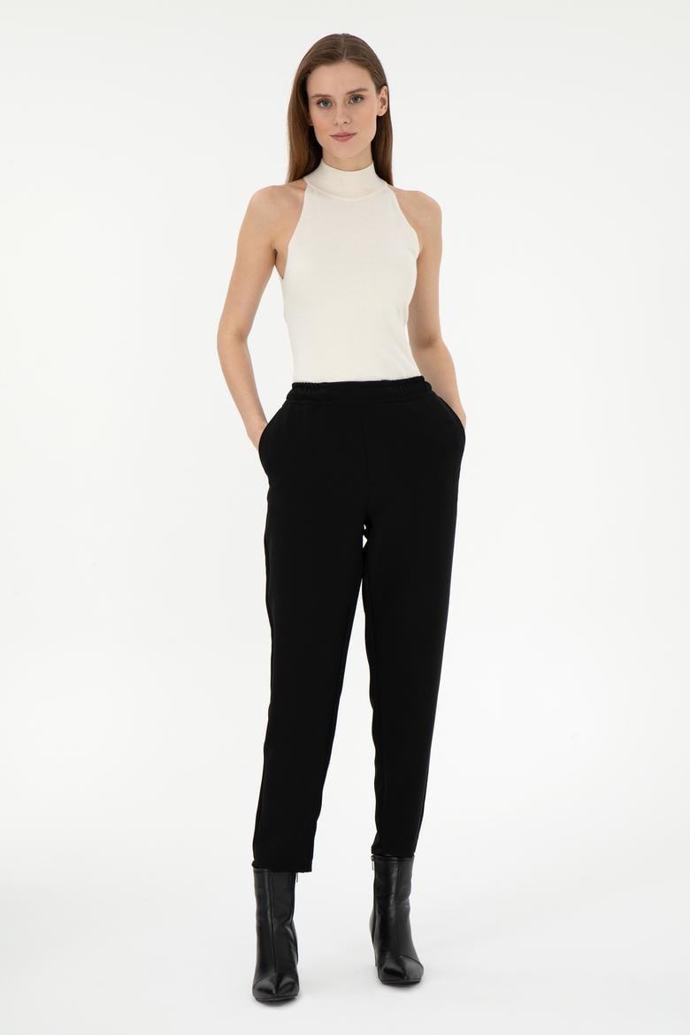 Kadın Siyah Kanvas Pantolon - 50290902012