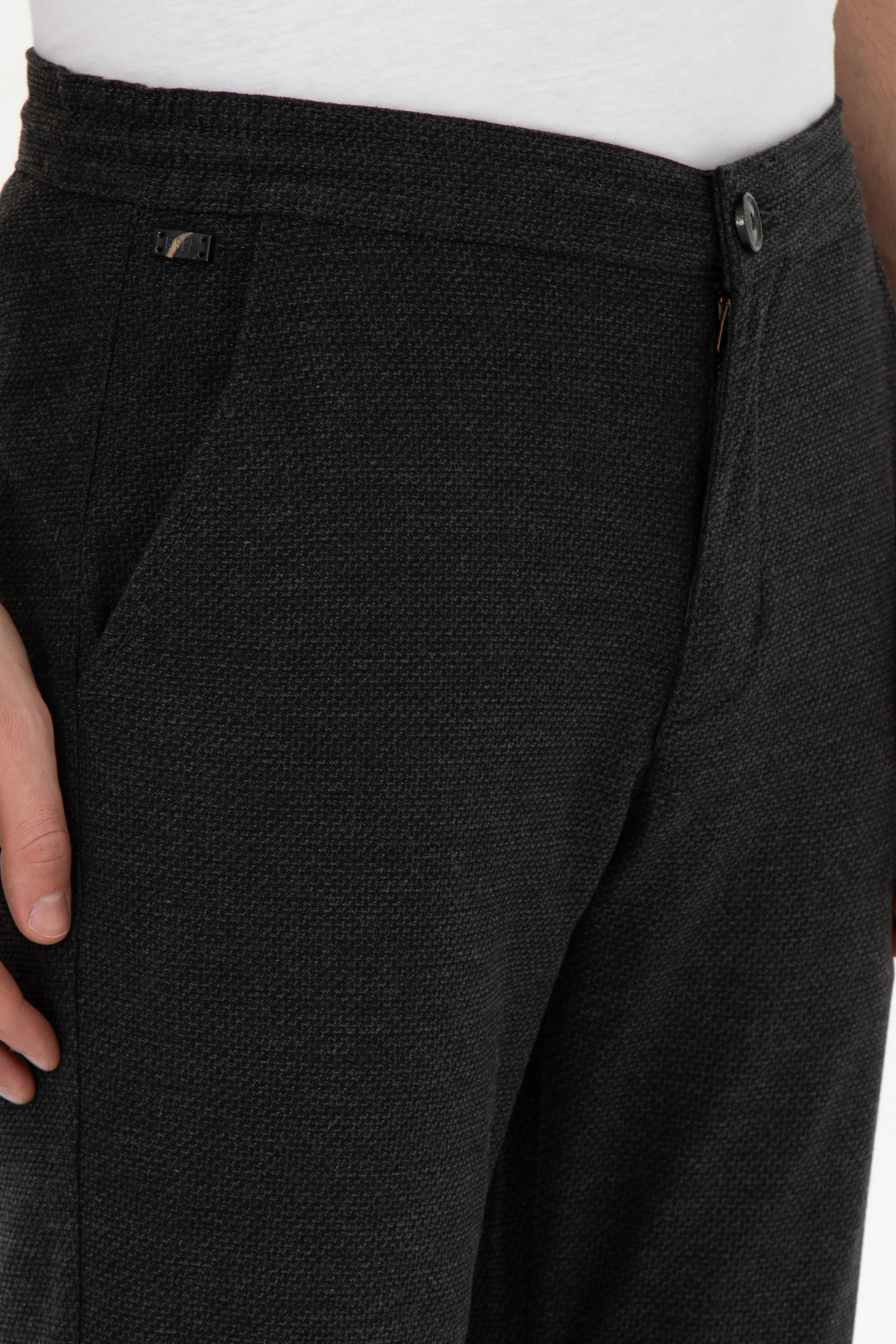 Erkek Slim Fit Antrasit Kanvas Pantolon