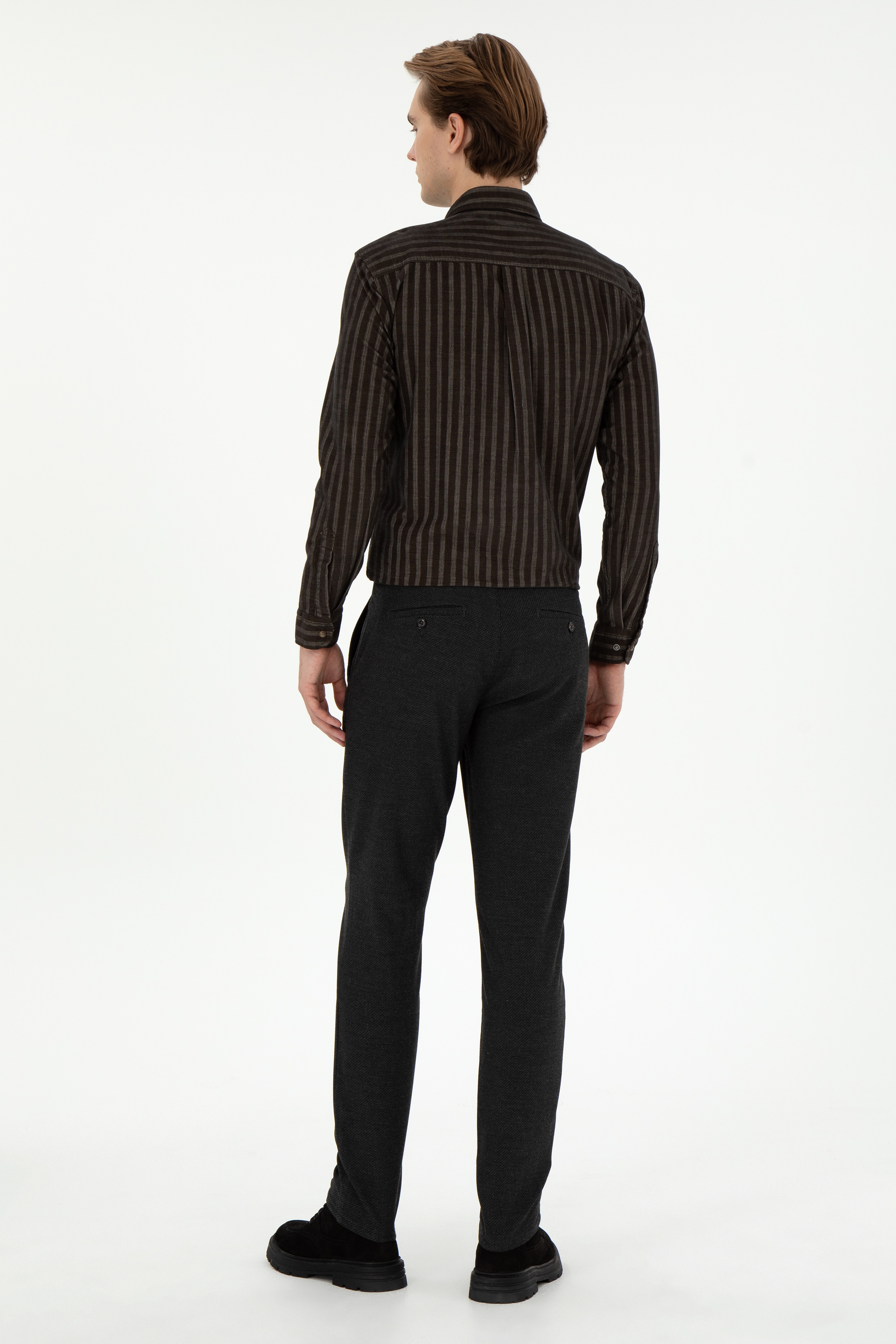 Erkek Slim Fit Antrasit Kanvas Pantolon