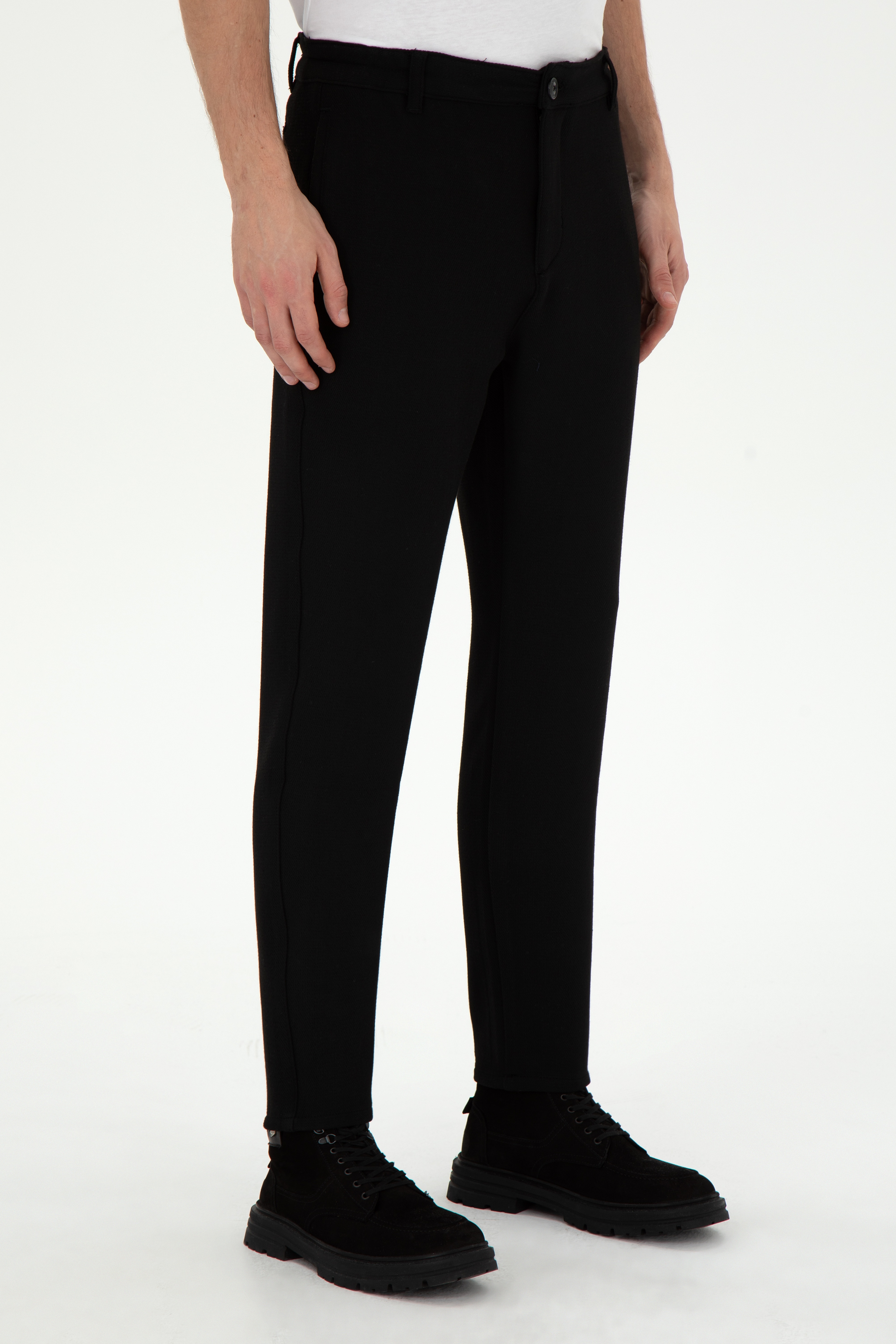 Erkek Jogger Fit Siyah Kanvas Pantolon - Image 2