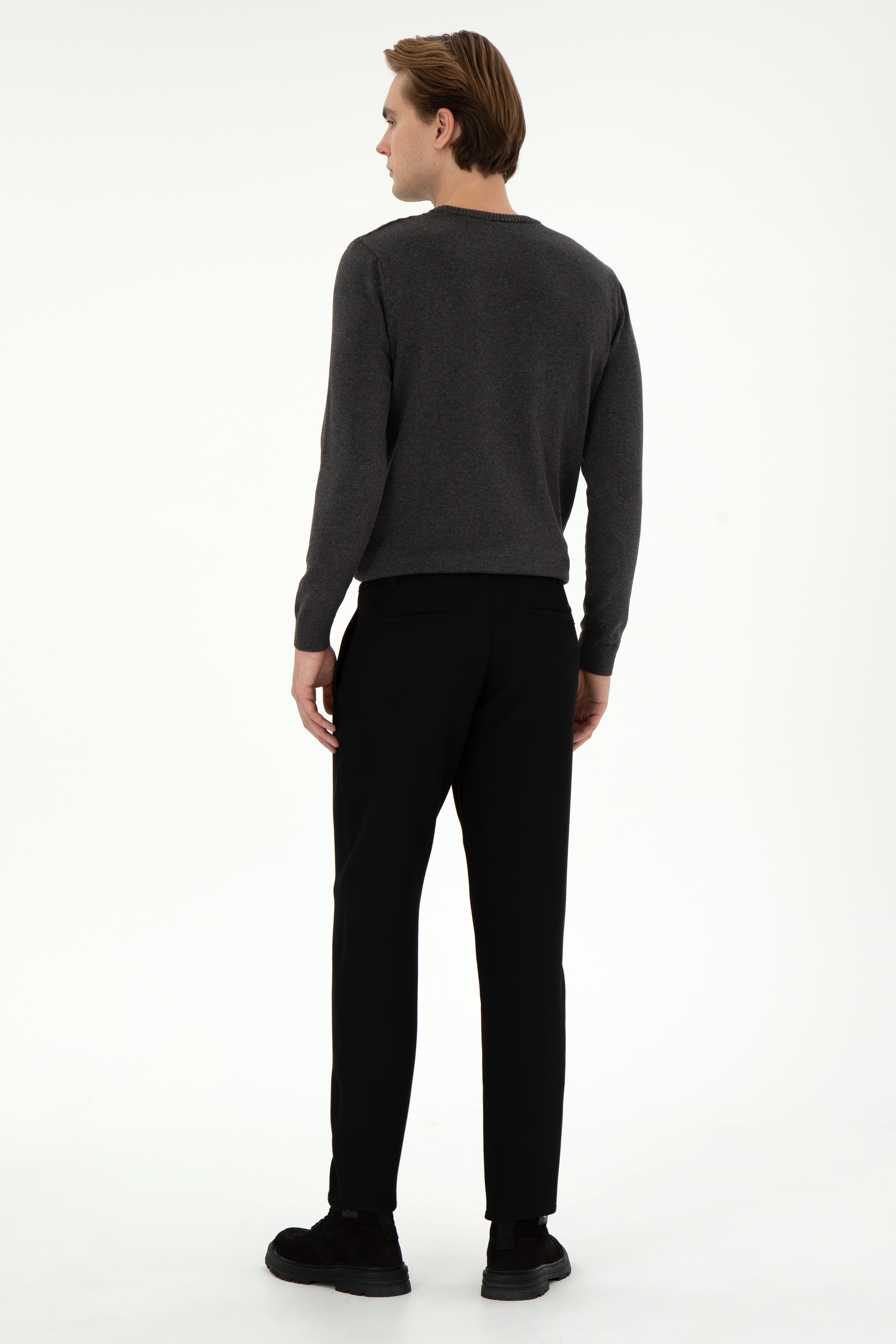 Erkek Jogger Fit Siyah Kanvas Pantolon - Image 4