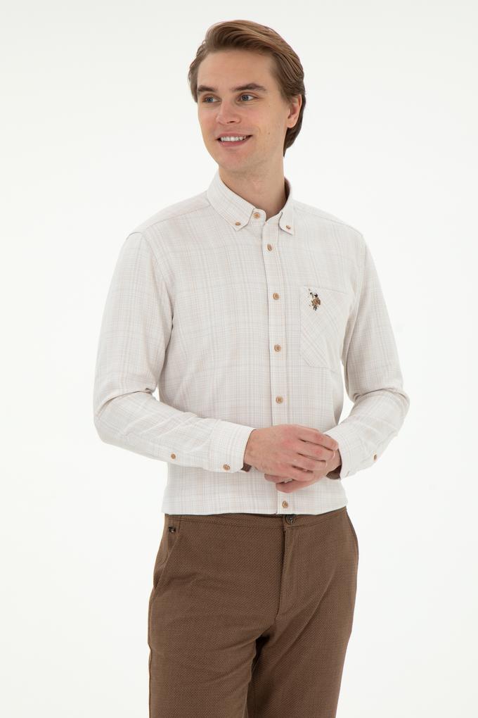 Erkek Kum Uzun Kollu Gömlek