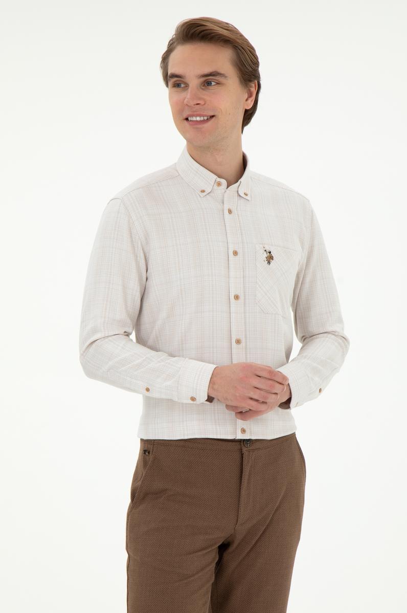 Erkek Kum Uzun Kollu Gömlek