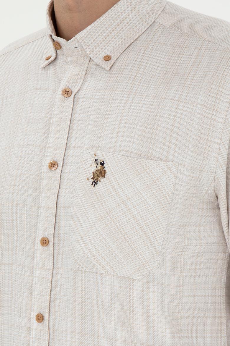 Erkek Kum Uzun Kollu Gömlek - 50291392007