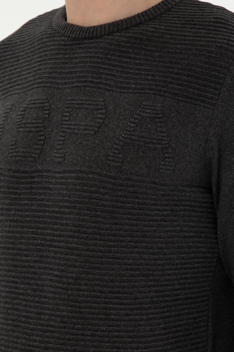 Erkek Antrasit Melanj Kazak - 50293089021