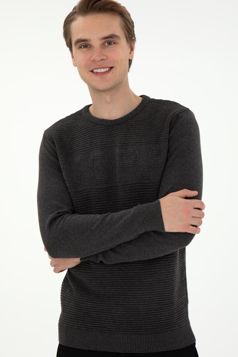 Erkek Antrasit Melanj Kazak - 50293089021