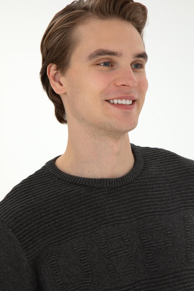 Erkek Antrasit Melanj Kazak - 50293089021