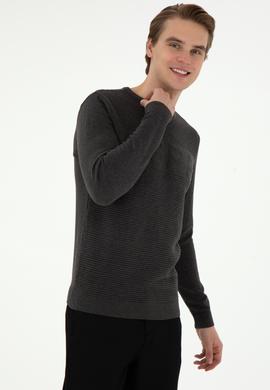 Erkek Antrasit Melanj Kazak - 50293089021