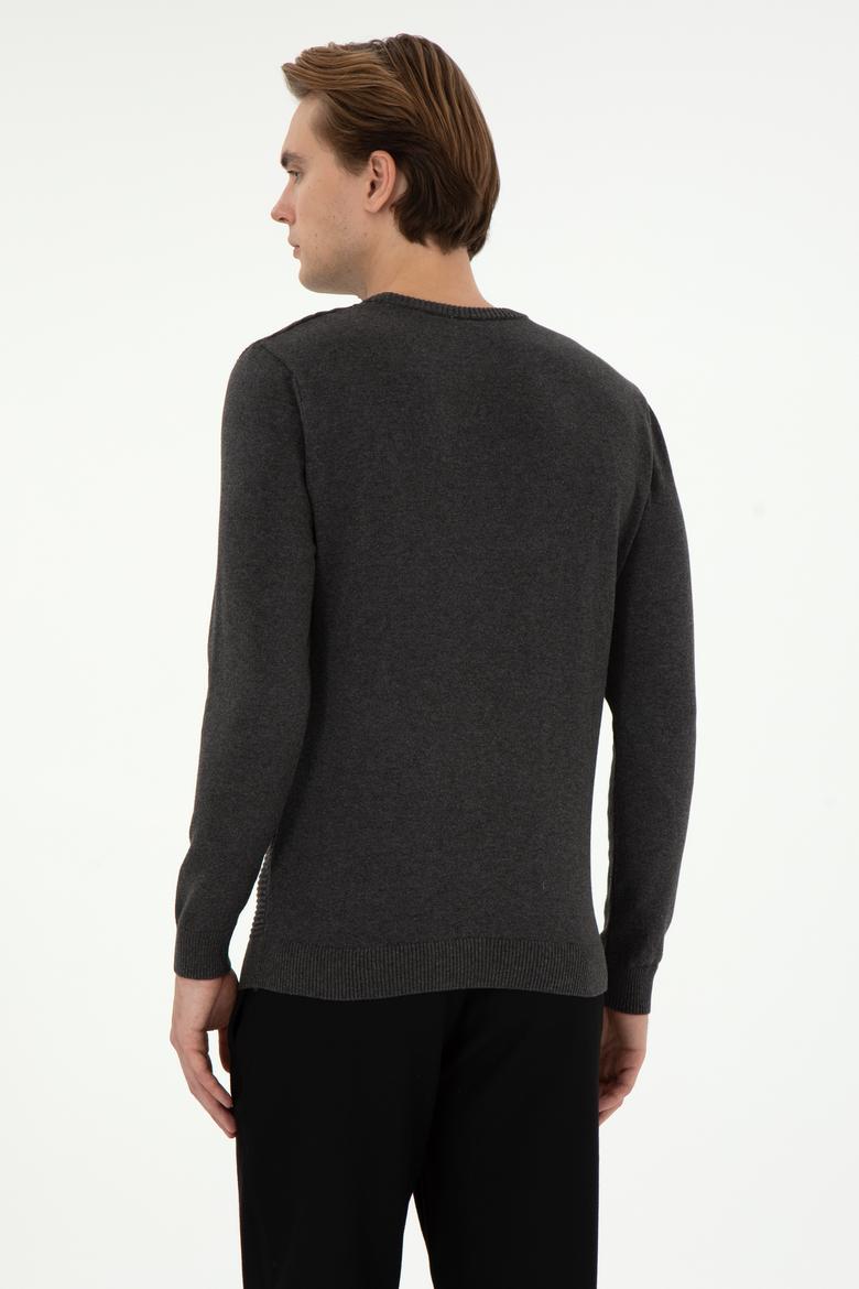 Erkek Antrasit Melanj Kazak - 50293089021