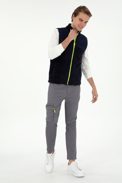 Erkek Carrot Fit Gri Kanvas Pantolon