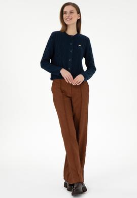 Kadın Kahverengi Loose Fit Kanvas Pantolon - 50290500012